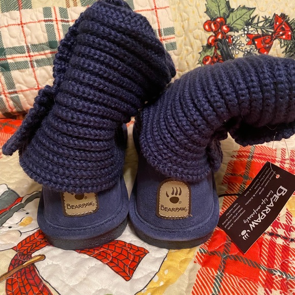 BearPaw Indigo Knit Boots NWT SZ10 - Picture 5 of 9